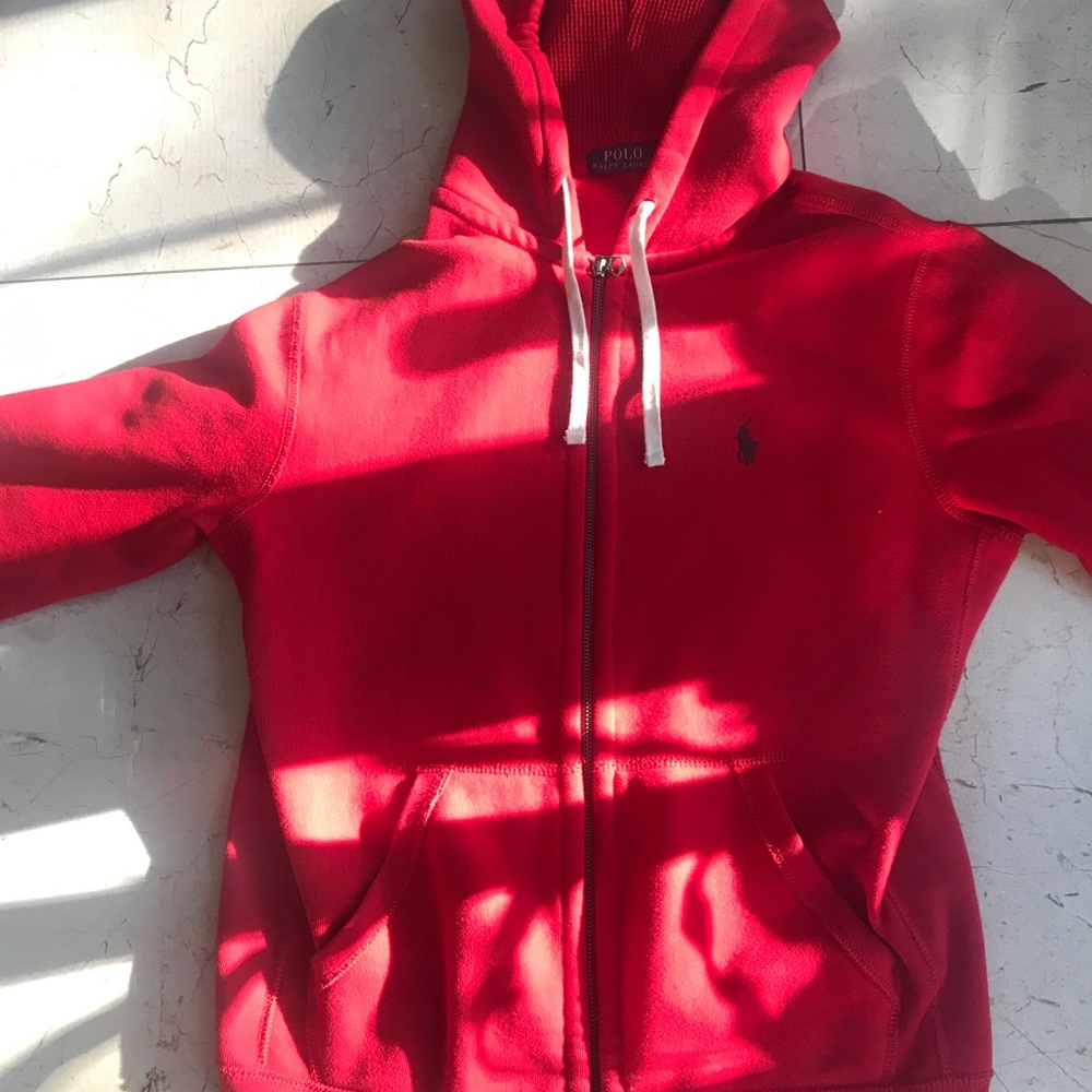 Small Polo Ralph Lauren Red Zip-up Hoodie